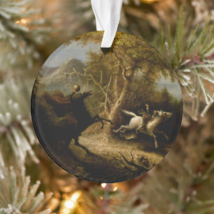 Kopfloses Pferd, Schläfenholz und Kranich Ornament