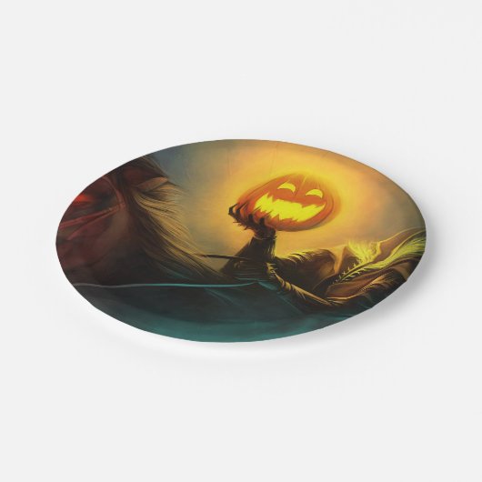 Kopfloses Pferdefleisch, Halloween-Papierplatte Pappteller (Schrägansicht)