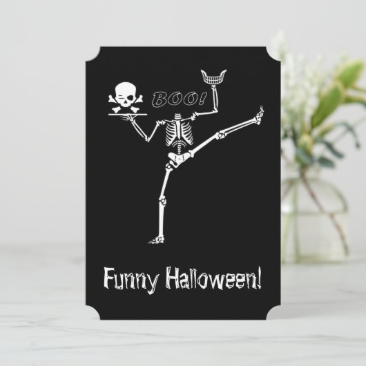 Kopfloses Tanzskelett Einladung (Stehend Vorderseite)