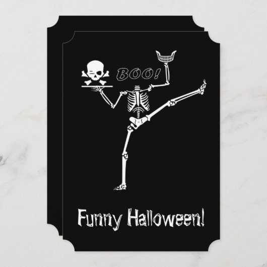 Kopfloses Tanzskelett Einladung (Vorne/Hinten)