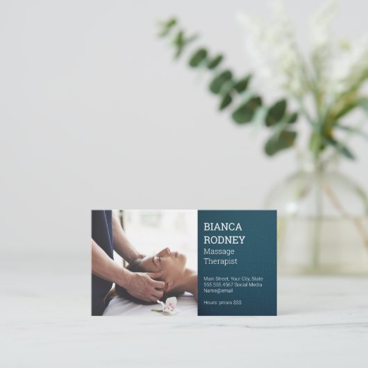 Kopfmassage Visitenkarte (Stehend Vorderseite)