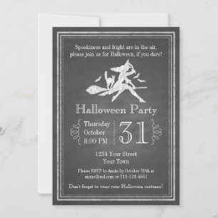 Kopfpappe Halloween-Hexe Einladung