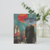 Kopfperson der Fische Surreal Postkarte (Stehend Vorderseite)