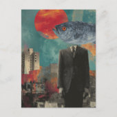 Kopfperson der Fische Surreal Postkarte (Vorderseite)