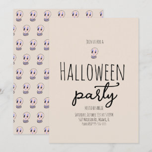 Kopfpuzzle Halloween-Party Vintage-Doodle Einladung