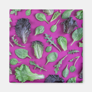 Kopfsalat-Grüntöne auf Lila Magnet