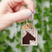 Kopfschatten des Reitpferds auf Hinterboden Jaspis Schlüsselanhänger (Hand)