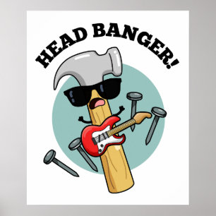 Kopfschläger Lustige Musik-Wortspiele  Poster