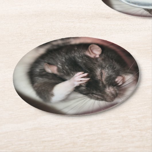 Kopfschmerzen! Runder Pappuntersetzer (Angewinkelt)