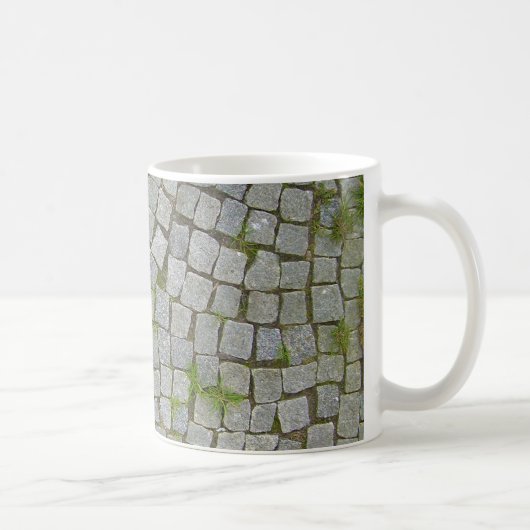 Kopfstein-Straßen-Beschaffenheits-Hintergrund Kaffeetasse (Rechts)