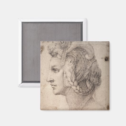 Kopfstudie Magnet (Vorderseite/Rückseite)