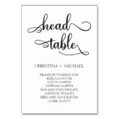 Kopftisch Hochzeitskarte 3,5 x 5 Tischnummer (Vorderseite)