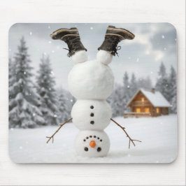 Kopfüberer Schneemann Mousepad