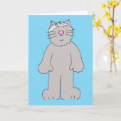 Kopfverletzung wird bald gut Cartoon Katze Karte (Gelbe Blume)