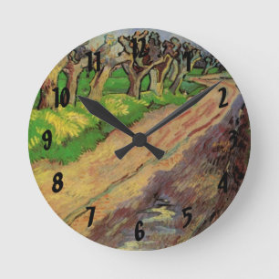 Kopfweiden von Vincent van Gogh Runde Wanduhr