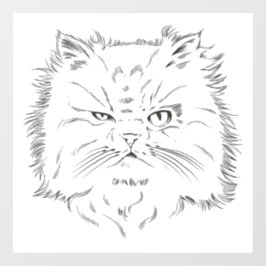 Kopfzeichnung einer Perserkatze Fensteraufkleber