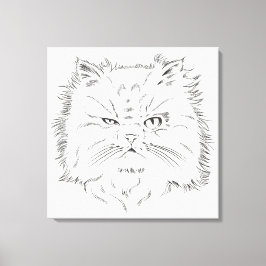 Kopfzeichnung einer Perserkatze Leinwanddruck