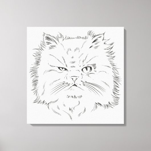 Kopfzeichnung einer Perserkatze Leinwanddruck (Vorderseite)