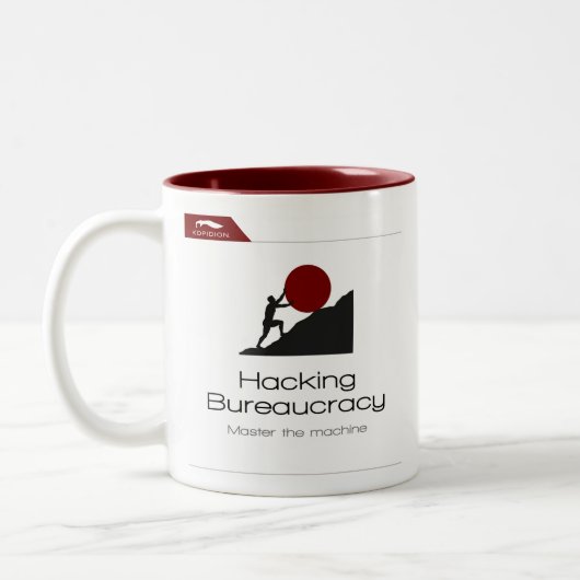 Kopidion Hacking Bureau-kurs Zweifarbige Tasse (Links)