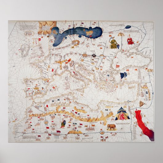 Kopie der katalanischen Karte Europas, Nordafrika Poster (Vorne)