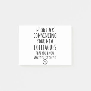 Kopie der Viel Glück, die Ihre neuen Mitarbeiter  Post-it Klebezettel