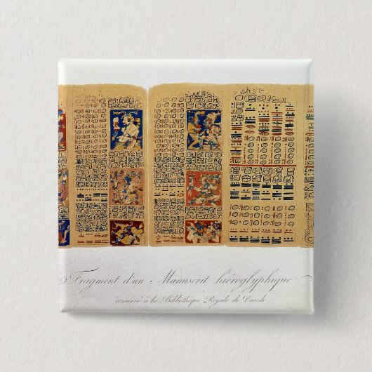 Kopie eines Fragments des Dresden-Kodexes Button (Vorderseite)
