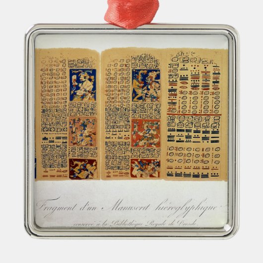 Kopie eines Fragments des Dresden-Kodexes Ornament Aus Metall (Vorne)