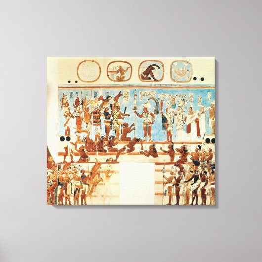 Kopie eines Wandgemäldes von Bonampak Leinwanddruck (Vorderseite)