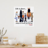 Kopie von Fergus das Pferd Leben ist Kurz Stopp un Poster (Küche)