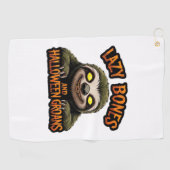 Kopie von Lazy Bones and Halloween Groans - Creepy Golfhandtuch (Horizontal)