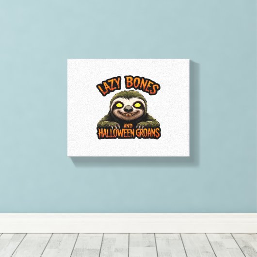 Kopie von Lazy Bones and Halloween Groans - Creepy Leinwanddruck (Insitu (Holzboden))