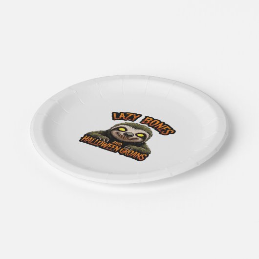 Kopie von Lazy Bones and Halloween Groans - Creepy Pappteller (Schrägansicht)