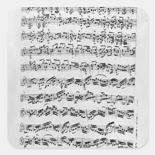 Kopie von "Partita in D Minor for Violin" Quadratischer Aufkleber (Vorderseite)