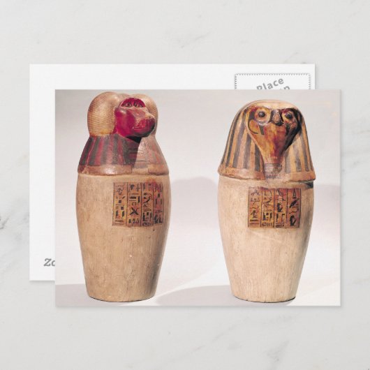 Kopien von zwei kanopischen Gläsern des Neuen Köni Postkarte (Vorne/Hinten)