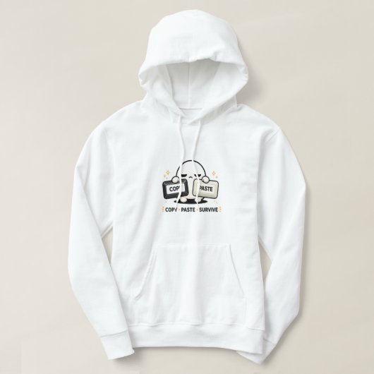 Kopieren Einfügen Überleben - Lustiger Tech Coding Hoodie (Design vorne)