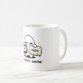 Kopieren Einfügen Überleben - Lustiger Tech Coding Kaffeetasse (VorderseiteRechts)
