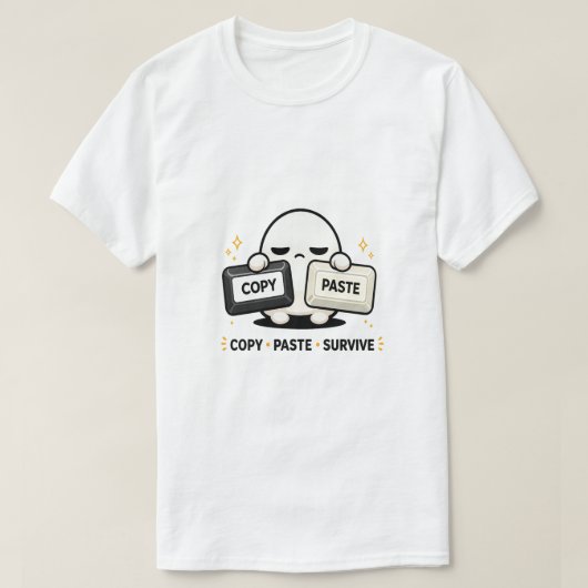 Kopieren Einfügen Überleben - Lustiger Tech Coding T-Shirt (Design vorne)