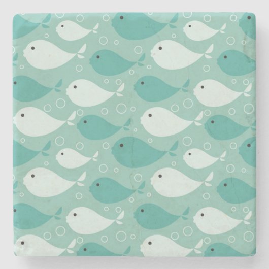 kopieren Sie mit Fischen 2 Steinuntersetzer (Vorderseite)