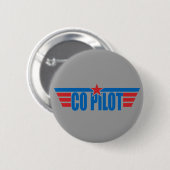 Kopilot Wings Abzeichen - Luftfahrt Button (Vorne & Hinten)