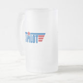 Kopilot Wings Abzeichen - Luftfahrt Mattglas Bierglas (Vorderseite Links)