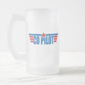 Kopilot Wings Abzeichen - Luftfahrt Mattglas Bierglas (Links)