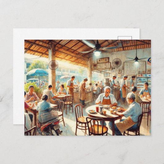 Kopitiam in Penang Postkarte (Vorne/Hinten)