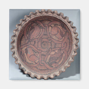 Koptische Schale, gemalte Terrakotta mit Magnet