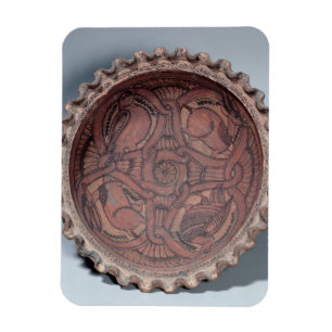 Koptische Schale, gemalte Terrakotta mit Magnet