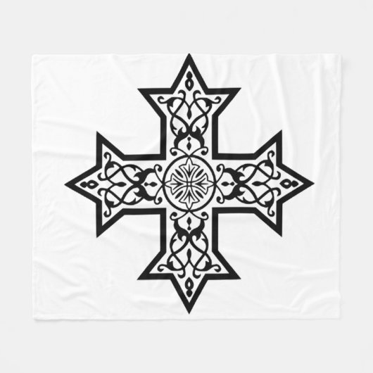 koptisches Kreuz Fleecedecke (Vorderseite (Horizontal))