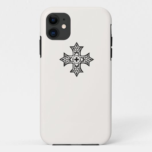 Koptisches Kreuz in schwarz auf Creme Hintergrund Case-Mate iPhone Hülle (Rückseite)
