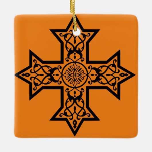 koptisches Kreuz Keramikornament (Vorderseite)