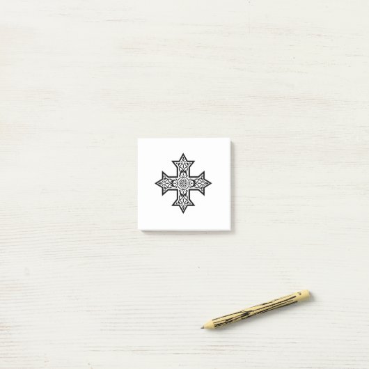 koptisches Kreuz Post-it Klebezettel (Auf Schreibtisch)