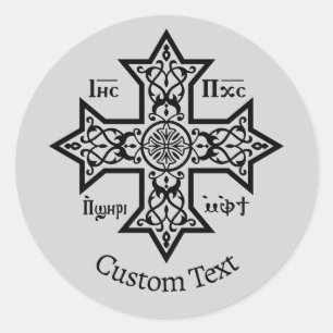 koptisches Kreuz Runder Aufkleber