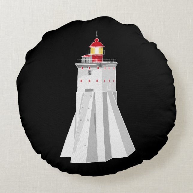 Kopu Lighthouse Rundes Kissen (Rückseite)